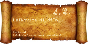 Lefkovics Milán névjegykártya