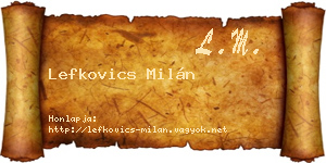 Lefkovics Milán névjegykártya